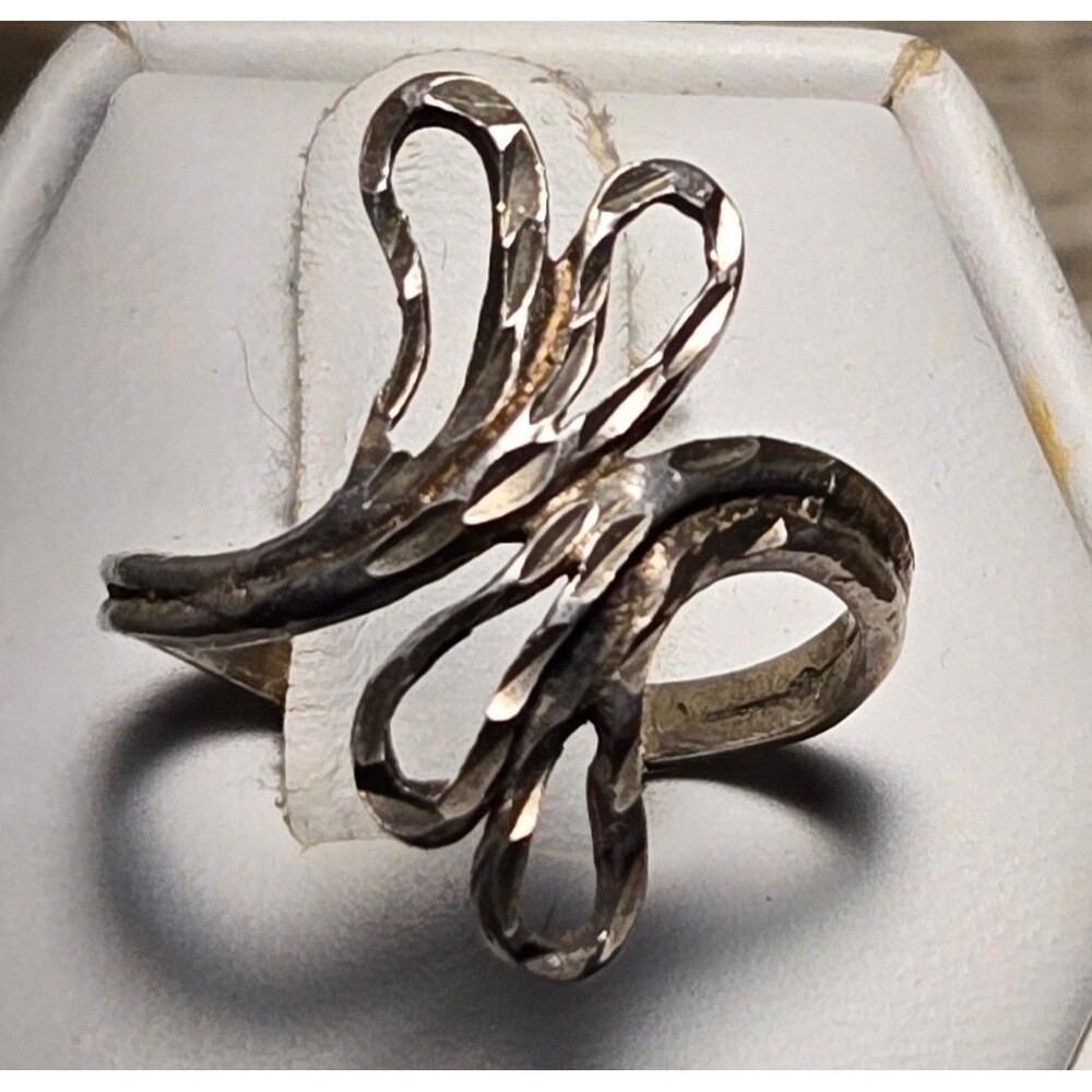 Abstract vintage sterling silver ring sz 6.5